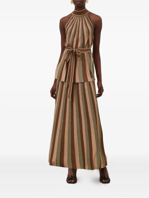 ZIMMERMANN Hypnotic metallic striped midi skirt - Green - zdjęcie produktu nr 2