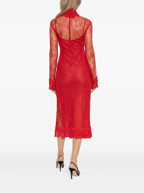 Blumarine lace-insert high-neck dress - Red - zdjęcie produktu nr 2