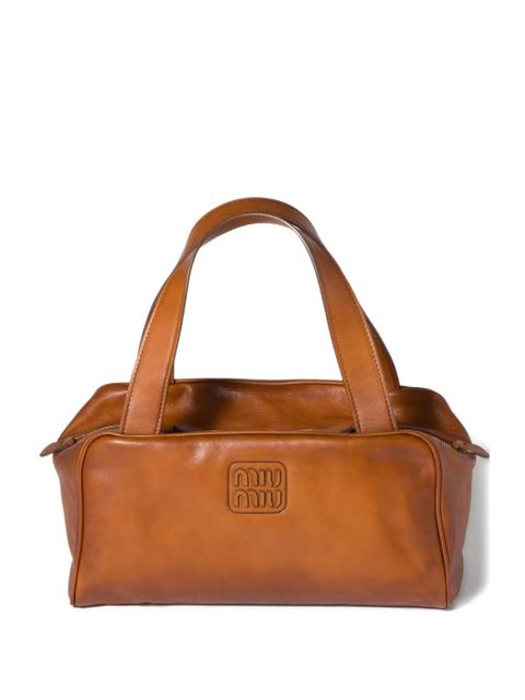 Miu Miu leather zipped shoulder bag - Brown - zdjęcie produktu nr 1