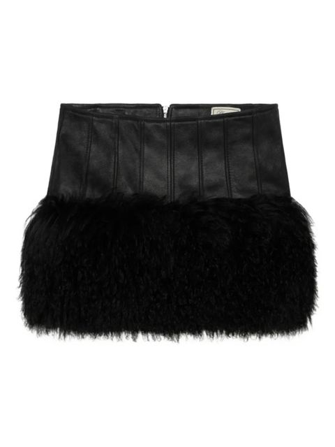 Blumarine faux-fur trim mini skirt - Black - zdjęcie produktu nr 1