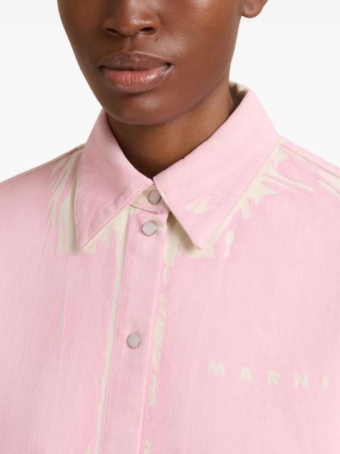 Marni short-sleeves denim shirt - Pink