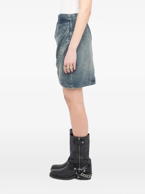 Zadig&Voltaire denim wrap mini skirt - Blue