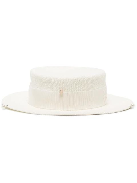 Ruslan Baginskiy chain strap boater hat - White - zdjęcie produktu nr 1