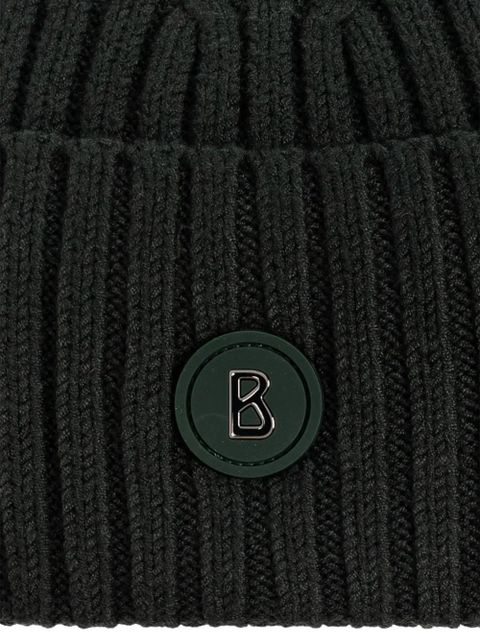 BOGNER ribbed logo beanie - Green
