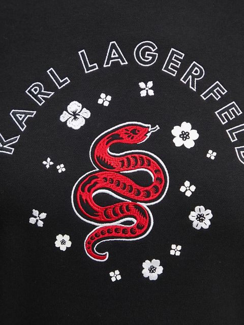 Karl Lagerfeld bluza damska kolor czarny z aplikacją A1W20053