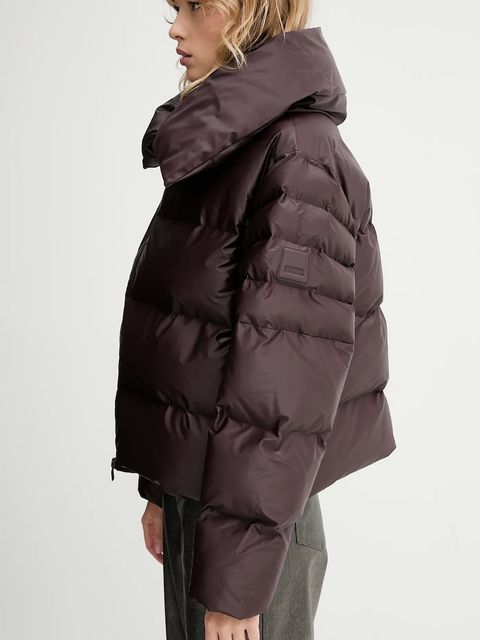 Rains kurtka 17230 Alta Vision Short Puffer Jacket kolor brązowy zimowa 17230