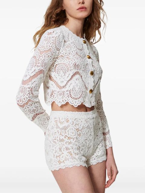 TWINSET knitted cropped jacket - White