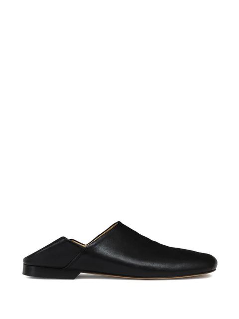 LEMAIRE folding-heel leather slippers - Black - zdjęcie produktu nr 2