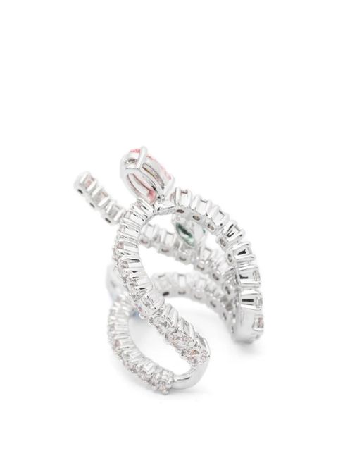 Swarovski x Ariana Grande crystal embellished cuff earrings - Silver