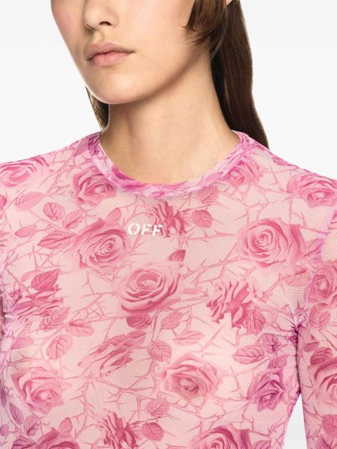Off-White Off Stamp Roses top - Pink