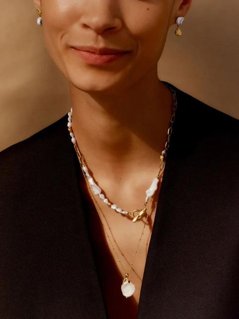 Monica Vinader x Amy Powney keshi-pearl necklace - Gold