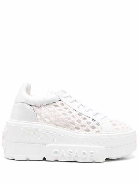 Casadei woven platform sneakers - White - zdjęcie produktu nr 1
