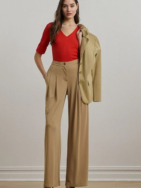 Lauren Ralph Lauren t-shirt bawełniany damski kolor czerwony 200815843