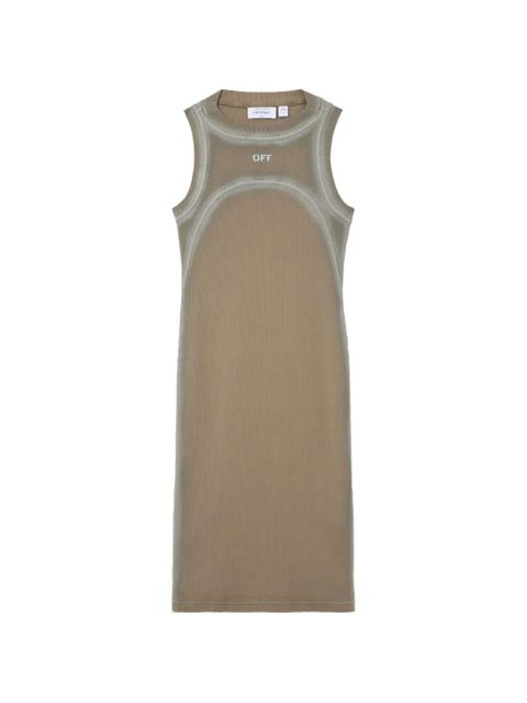 Off-White logo-stamp round-neck dress - Brown - zdjęcie produktu nr 1