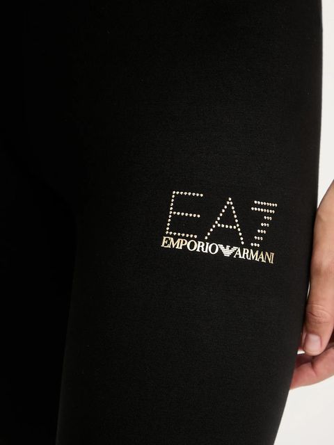 EA7 Emporio Armani Legginsy 8NTP82.TJ01Z damskie kolor czarny z aplikacją