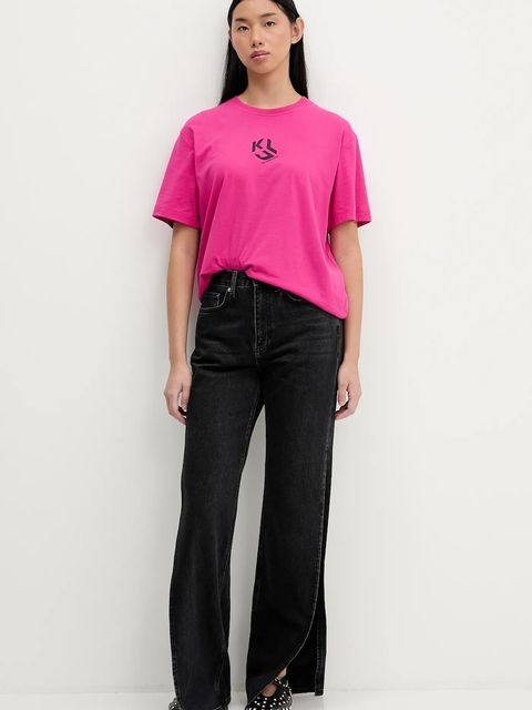 Karl Lagerfeld Jeans t-shirt damski kolor różowy B1W17086 - zdjęcie produktu nr 2