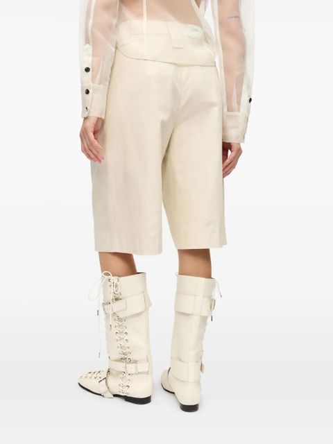 GANNI pleat-detail shorts - Neutrals