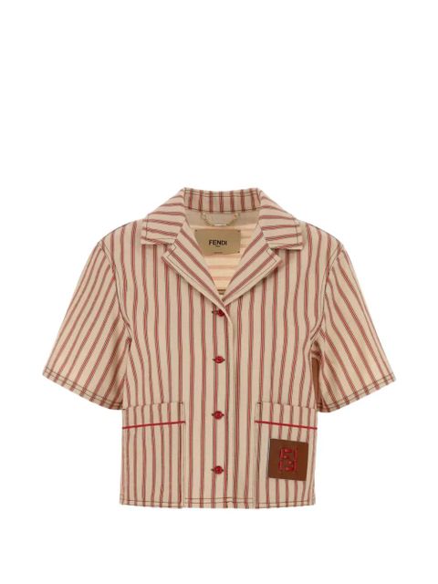 FENDI striped embroidered denim shirt - Neutrals - zdjęcie produktu nr 1