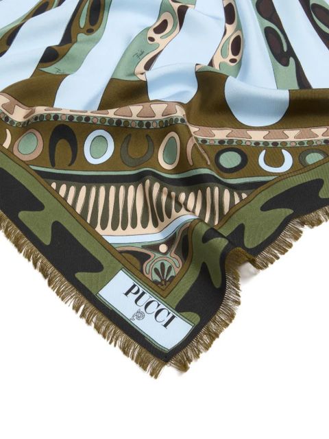 PUCCI mixed-print silk stole - Green - zdjęcie produktu nr 2