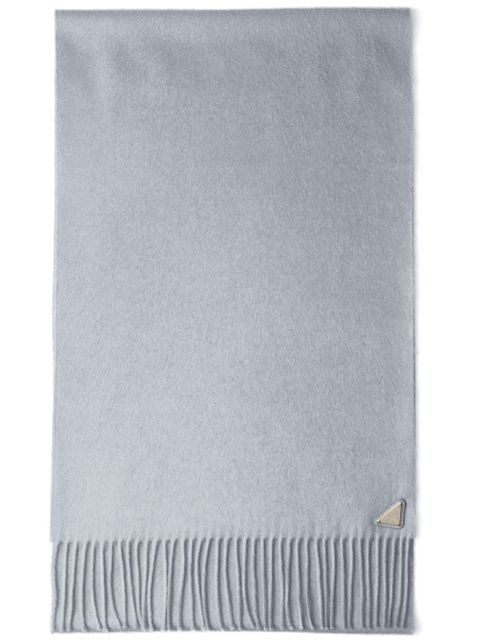 Prada enamel triangle-logo scarf - Grey - zdjęcie produktu nr 1