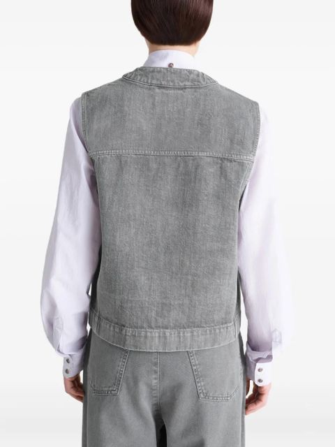 LEMAIRE button-fastening denim gilet - Grey - zdjęcie produktu nr 2