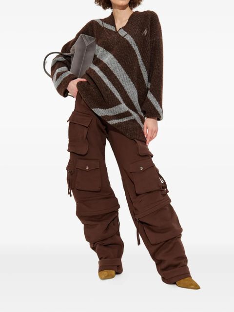 The Attico diagonal-stripe sweater - Brown