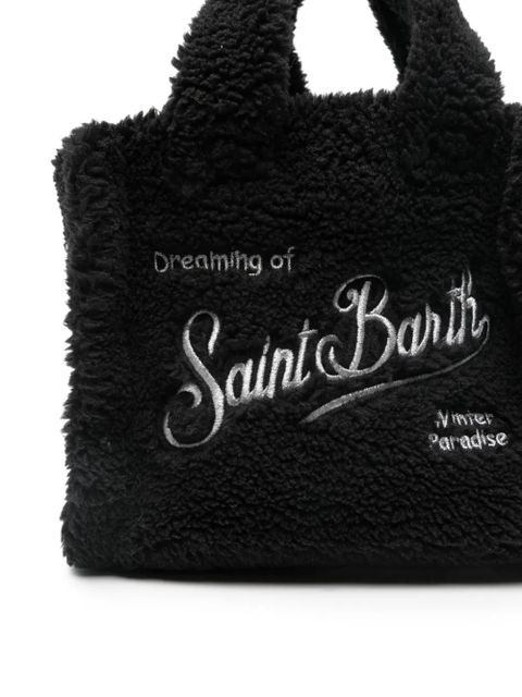 MC2 Saint Barth mini Vanity teddy embroidered tote bag - Black