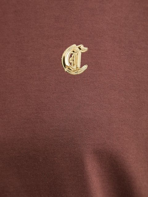 Just Cavalli t-shirt bawełniany damski kolor brązowy 79PAHT06 CJ518 - zdjęcie produktu nr 2