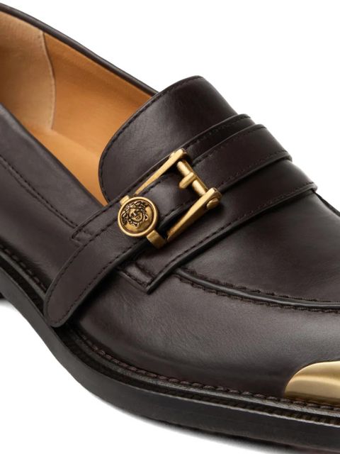 Versace Primo leather loafers - Brown