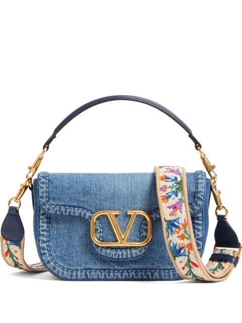 Valentino Garavani Alltime denim shoulder bag - Blue
