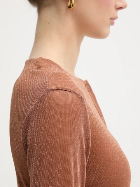 United Colors of Benetton kardigan damski kolor brązowy lekki 33UXD500Y