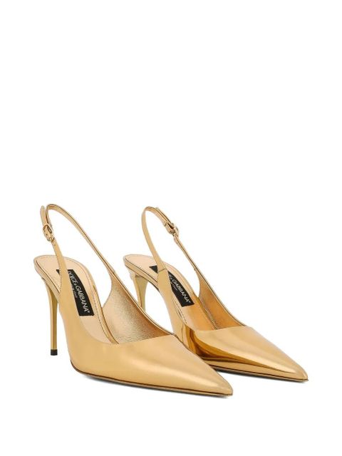 Dolce & Gabbana 90mm slingback pointed-toe pumps - Gold - zdjęcie produktu nr 2
