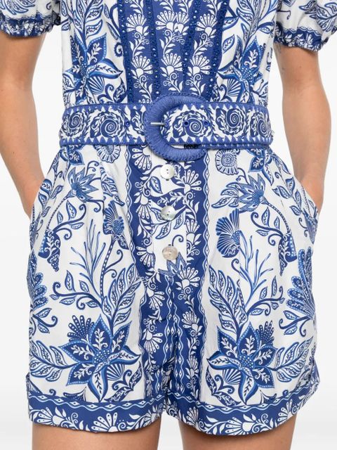 FARM Rio Shell Garden playsuit - White