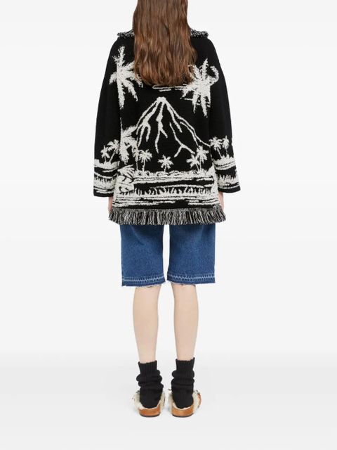 Alanui Palm Grove Tales fringe cardigan - Black