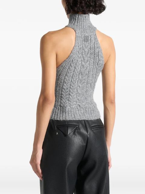 Manière De Voir Mirim cable-knit tie top - Grey