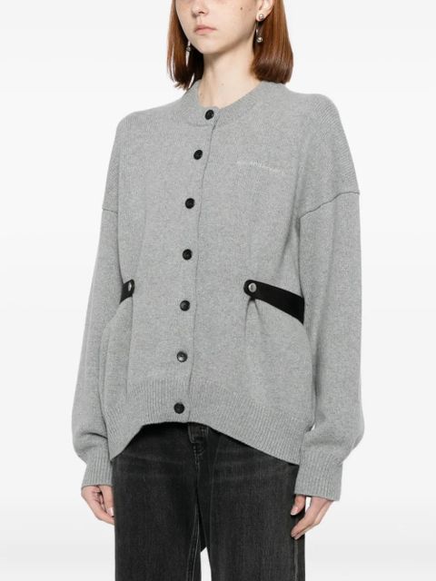 Alexander Wang leather-belt cardigan - Grey