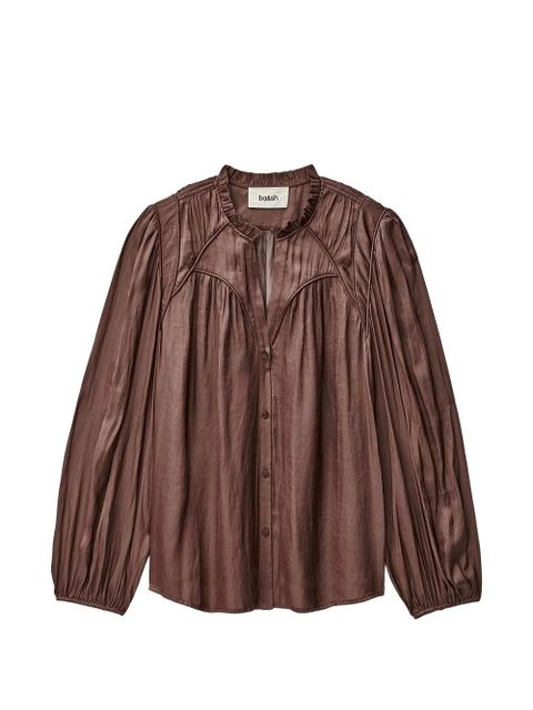 Ba&Sh ruffled-collar button shirt - Brown - zdjęcie produktu nr 1
