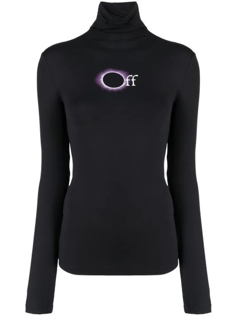 Off-White logo-print roll-neck top - Black - zdjęcie produktu nr 1