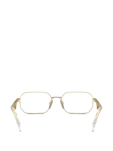 Prada Eyewear geometric logo glasses - Gold