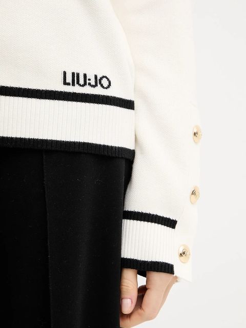 Liu Jo sweter z domieszką jedwabiu damski kolor beżowy TF5229.MS59L