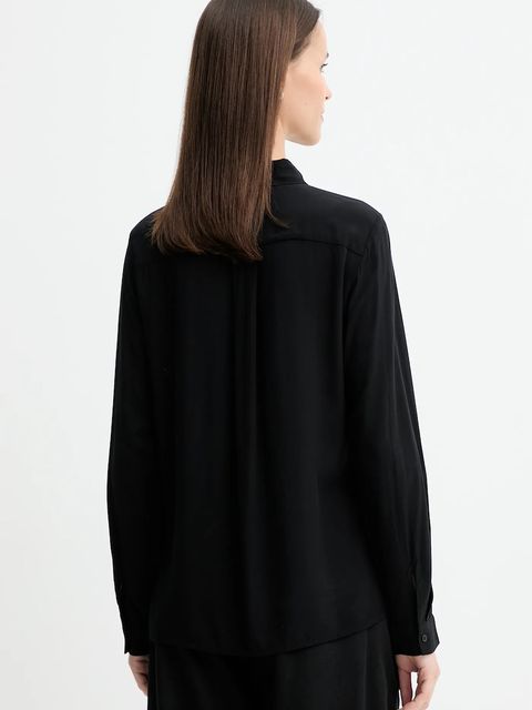 United Colors of Benetton koszula damska kolor czarny regular z kołnierzykiem klasycznym 5WPWDQ0B0 - zdjęcie produktu nr 2