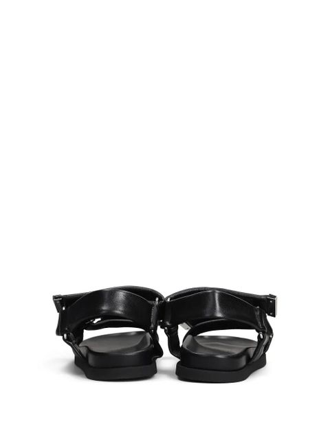 The Attico Salinas leather flat sandals - Black