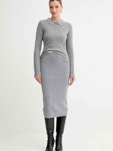 Fracomina sweter wełniany damski kolor szary lekki FR25WT7005K53201 - zdjęcie produktu nr 2