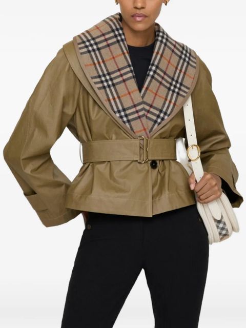 Burberry check-warmer jacket - Neutrals - zdjęcie produktu nr 2