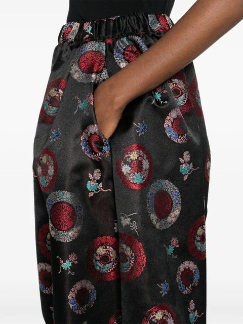 Comme Des Garçons patterned-intarsia trousers - Black