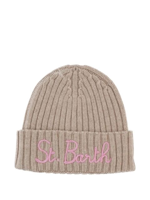MC2 Saint Barth embroidered-logo ribbed beanie - Neutrals - zdjęcie produktu nr 2