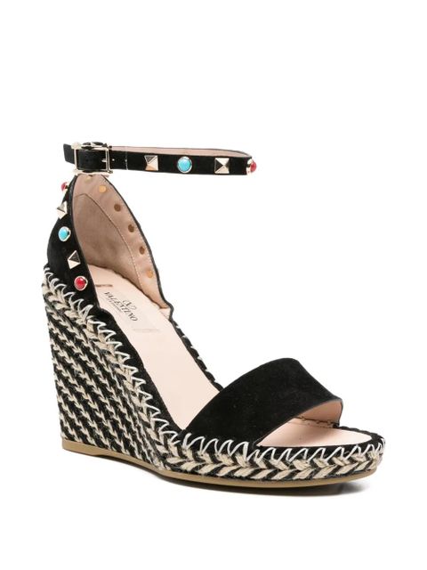 Valentino Garavani studded ankle-strap espadrilles - Black - zdjęcie produktu nr 2