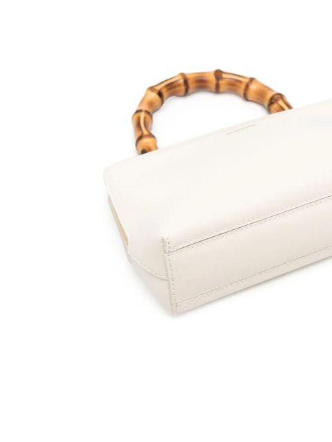 Jil Sander bamboo-handle leather tote bag - Neutrals
