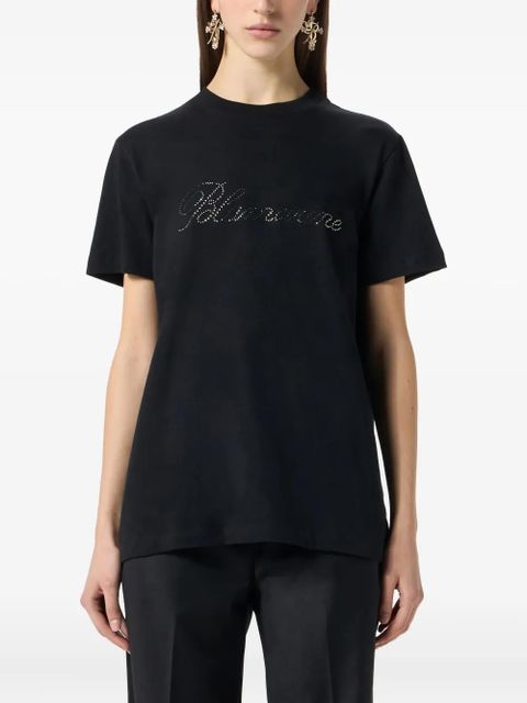 Blumarine logo-embroidered t-shirt - Black