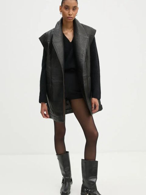 Gestuz sweter wełniany damski kolor czarny